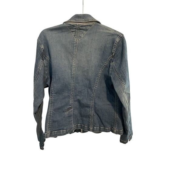 Tommy Hilfiger Size 14 Blue Denim Blazer Jean Jacket Y2K - Picture 2 of 8